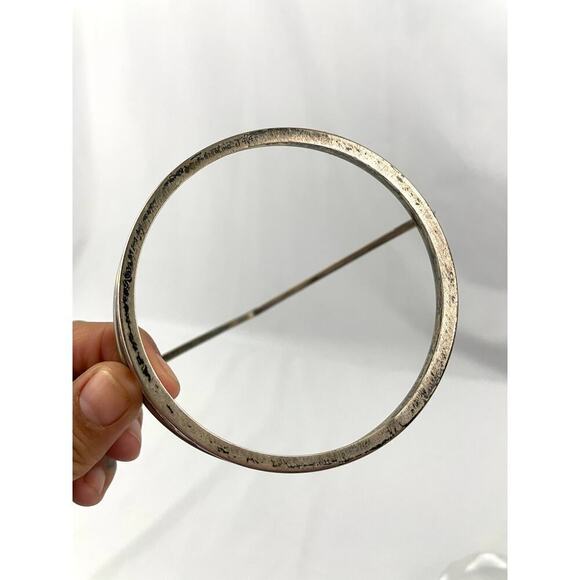 VTG Etched Cut Glass Candy Dish Small Basket Holder Sterling J44 - Picture 13 of 15